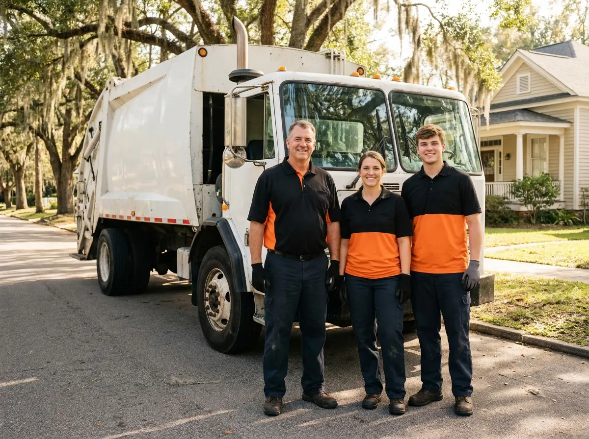 Eagle Hill Dumpster Rental garbage collection service team in Savannah, GA